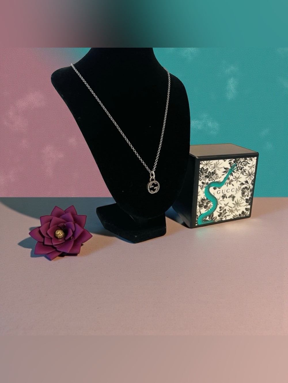 Gucci Interlocking G Arabesque 925 Silver Necklace - Picture 2 of 8
